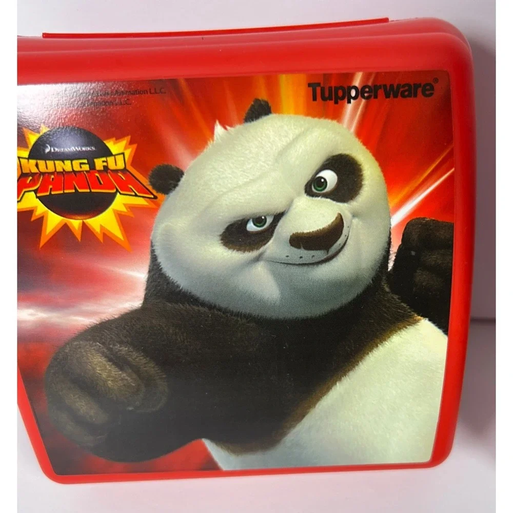 Tupperware Kung Fu Panda Kids Lunch Set Sandwich Keeper #3752, 2 Tumbler #5107
